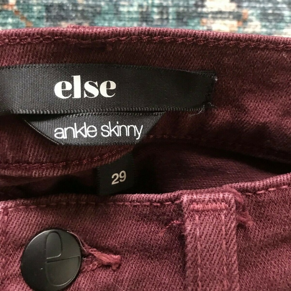 Else by Joe's Jeans - Maroon Ankle Skinny Jeans 29